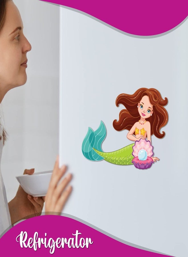 Bhai Please Mermaid Wooden Fridge Magnet (Pack of 1) Fun Comic Character Gift and Decoration - Image 4